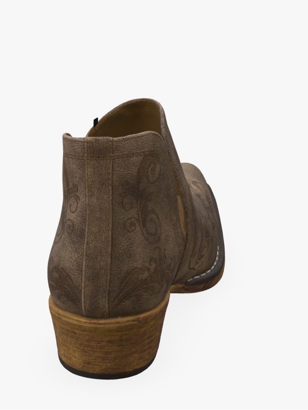 Roper Taupe Floral-Embossed Ankle Booties - Picture 5 of 8